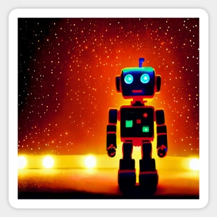 Little Robot looking forward to Christmas Sticker